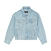 Mm6 Maison Margiela Button-up Cotton Denim Jacket In Light_blue