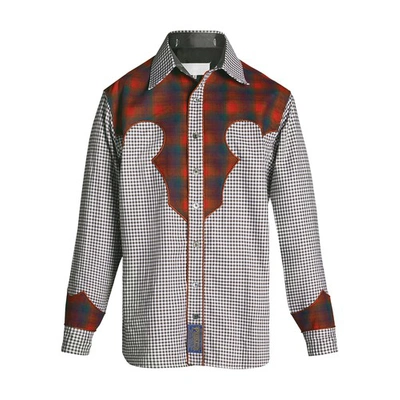 Maison Margiela X Pendleton Yoke Gingham Shirt In Brown_red