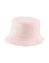 Msgm Tweed Embroidered Bucket Hat In Pink