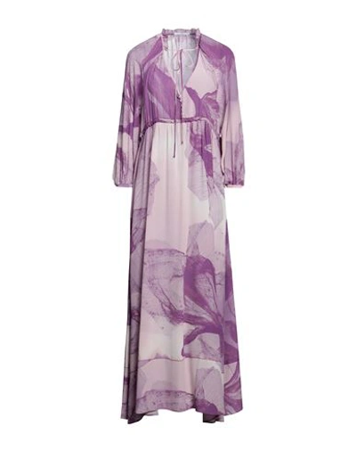 High Woman Long Dress Lilac Size 10 Silk In Purple