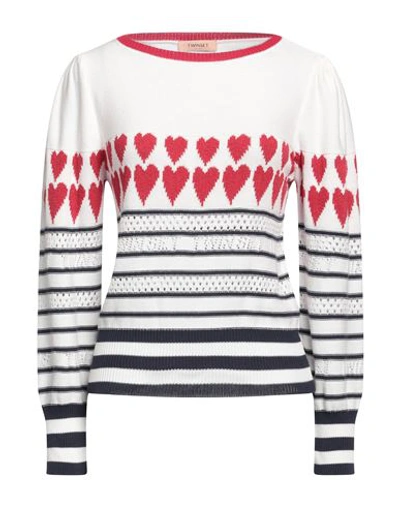 Twinset Woman Sweater White Size S Cotton, Polyamide