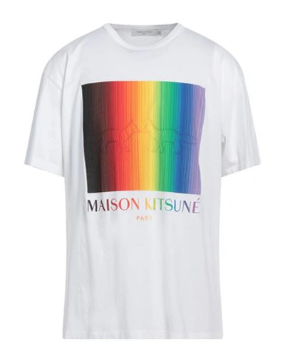Maison Kitsuné Man T-shirt White Size M Cotton