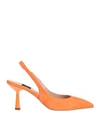 Islo Isabella Lorusso Woman Pumps Orange Size 11 Soft Leather In Orange