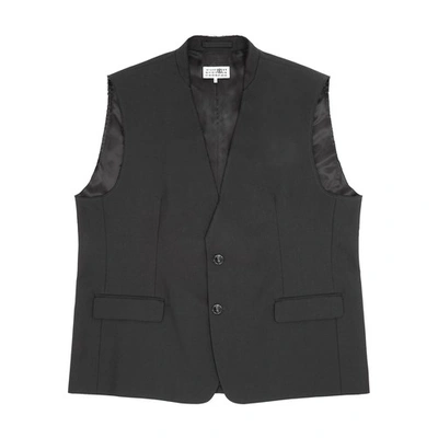 Mm6 Maison Margiela Tailored Vest In Black