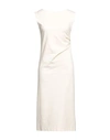 Liviana Conti Woman Midi Dress Ivory Size 6 Viscose, Polyamide, Elastane, Acetate, Polyester In White