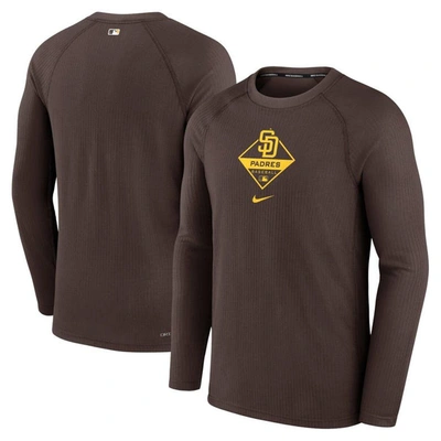 Nike Men's  Brown San Diego Padres Authentic Collection Game Raglan Performance Long Sleeve T-shirt