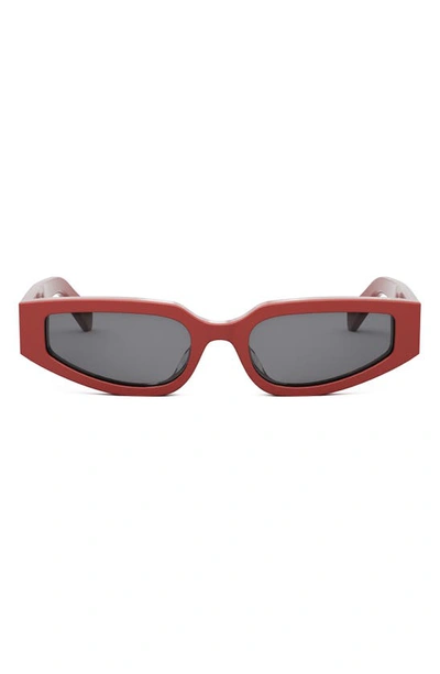 Celine Triomphe Sleek Red Acetate Cat-eye Sunglasses In Grey