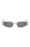 Celine Triomphe Sleek White Acetate Cat-eye Sunglasses In Ivory / Smoke