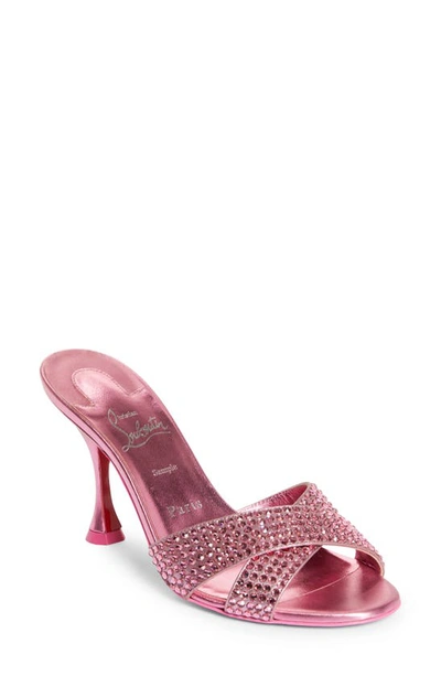 Christian Louboutin Mariza Is Back 85mm Crystal-embellished Suede Pumps In Pink