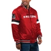 STARTER STARTER RED ATLANTA FALCONS LOCKER ROOM SATIN VARSITY FULL-SNAP JACKET