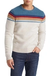 FAHERTY DONEGAL STRIPE WOOL CREWNECK SWEATER