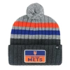 47 '47 GRAY NEW YORK METS STACK CUFFED KNIT HAT WITH POM