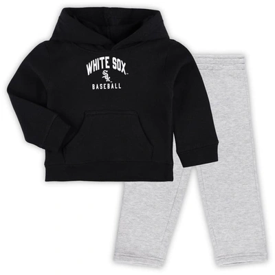OUTERSTUFF INFANT BLACK/HEATHER GRAY CHICAGO WHITE SOX PLAY BY PLAY PULLOVER HOODIE & PANTS SET