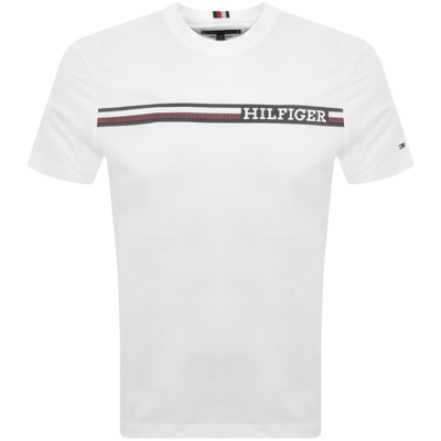 Tommy Hilfiger Monotype Chest Stripe T Shirt White