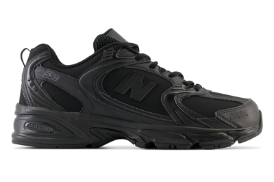 Pre-owned New Balance 530 Triple Black Leather In Black/black