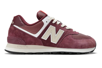 Pre-owned New Balance 574 Suede Maroon Grey In Maroon/grey