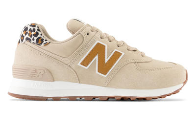 Pre-owned New Balance 574 Tobacco Leopard Print (women's) In Mindful Grey/tobacco/white
