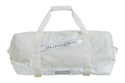 Pre-owned Supreme Logo Duffle Bag White