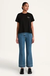 Merlette Logo T-shirt In Black Beige Emb In Black Beige Emb