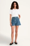 Merlette Logo T-shirt In White Beige Emb In White Beige Emb
