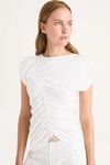 Merlette Reverie Jersey Cap Sleeve Top In White In White