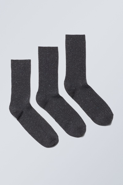 Weekday 3-pack Rib Neps Socks