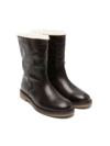 BONPOINT KIDS BROWN WILD LEATHER BOOTS