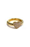 Liza Schwartz Pavé Cz Heart Ring In Gold