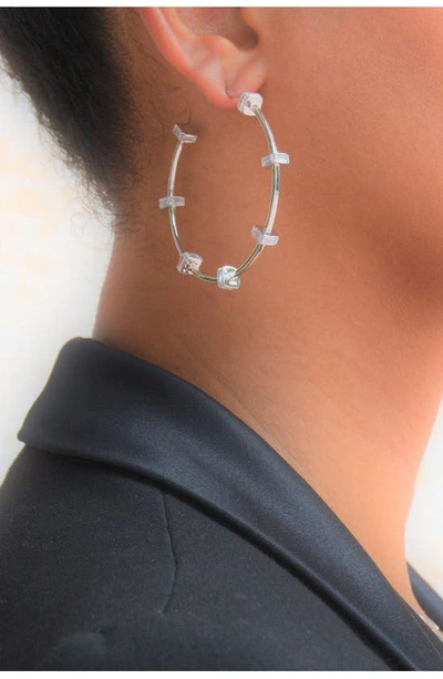 Liza Schwartz Bridget Large Hoop Earrings In Silver