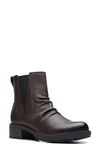 Clarks Hearth Rose Slouch Boot In Dark Brown Lea