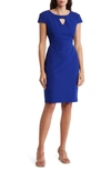 CONNECTED APPAREL CONNECTED APPAREL KEYHOLE CAP SLEEVE SHEATH DRESS