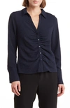 LAUNDRY BY SHELLI SEGAL LAUNDRY BY SHELLI SEGAL RUCHED LONG SLEEVE BUTTON FRONT TOP