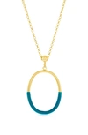 SIMONA ROSE ENAMEL OVAL PENDANT NECKLACE