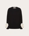 Valentino Pullover Mit Blumenapplikation In Black