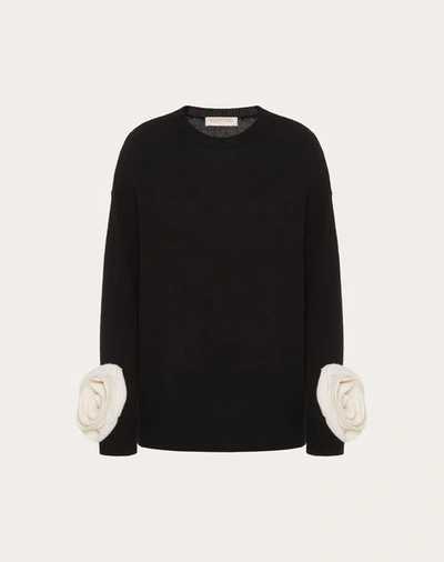 Valentino Pullover Mit Blumenapplikation In Black