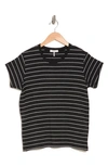 Rag & Bone Stripe Knit T-shirt In Blackmult