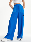 Dkny Women's Satin Side-pocket Wide-leg Cargo Trousers In Electric Blue