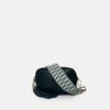 APATCHY LONDON THE MINI TASSEL BLACK LEATHER PHONE BAG WITH MIDNIGHT ZIGZAG STRAP