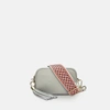 APATCHY LONDON THE MINI TASSEL LIGHT GREY LEATHER PHONE BAG WITH GREY BOHO STRAP
