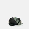 APATCHY LONDON THE MINI TASSEL BLACK LEATHER PHONE BAG WITH PISTACHIO PILLS STRAP