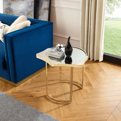 Inspired Home - Caris End Table Mirrored Top
