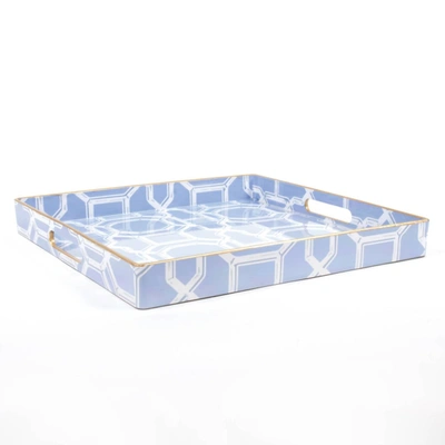 8 Oak Lane Bamboo Trellis Square Tray In Multi