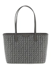 Tory Burch 'ever Ready' Black Tote Bag With Logo Patch On The Front And All-over Double T Motif