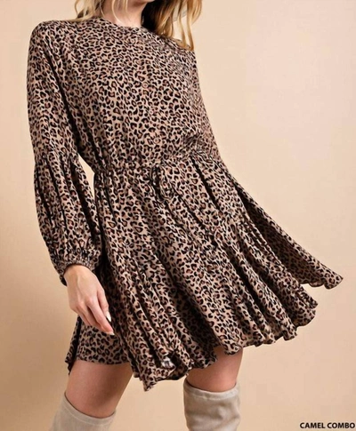 Kori Where The Wild Things Are Dress In Camel Combo In Brown