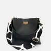 APATCHY LONDON BLACK LEATHER TOTE BAG WITH BLACK & WHITE GIRAFFE STRAP