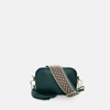 Apatchy London The Mini Tassel Dark Grey Leather Phone Bag With Tan Boho Strap In Grey