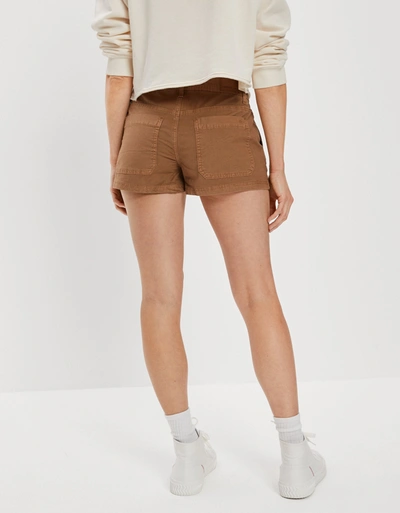American Eagle Outfitters Ae Snappy Stretch Low-rise Short Short In Brown