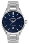 Vincero Icon Automatic Bracelet Watch, 41mm In Blue / Silver