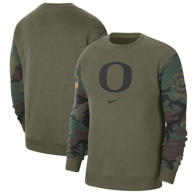 Nike Oregon Club Fleece  Men's College Crew-neck Sweatshirt In Green