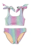 SHADE CRITTERS KIDS' OMBRÉ SHIMMER TWO-PIECE SWIMSUIT